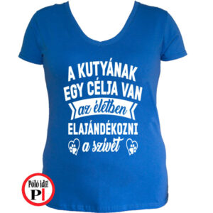 állat póló kutya célja női kék