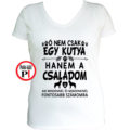 állat póló kutya család női fehér