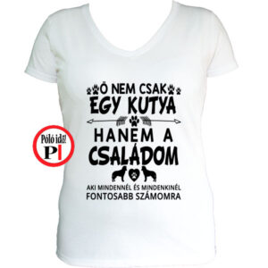 állat póló kutya család női fehér