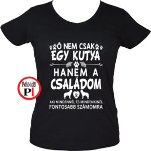 állat póló kutya család női fekete
