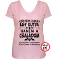 állat póló kutya család női pink