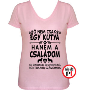 állat póló kutya család női pink