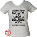 állat póló kutya család női szürke