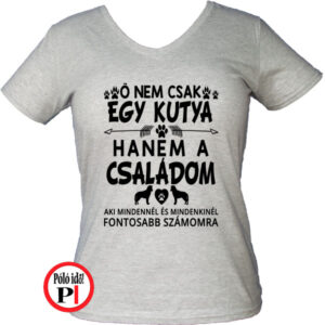 állat póló kutya család női szürke