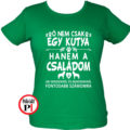állat póló kutya család női zöld