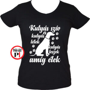 állat póló kutyás leszek női fekete