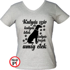 állat póló kutyás leszek női szürke