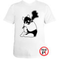 állat póló panda smoke fehér