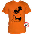 állat póló panda smoke narancs