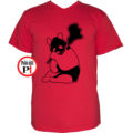 állat póló panda smoke piros