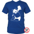 állat póló panda smoke kék