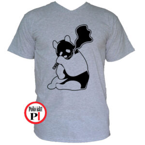 állat póló panda smoke szürke