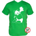 állat póló panda smoke zöld
