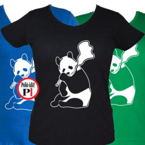 állat póló panda smoke női