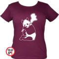 állat póló panda smoke női burgundi