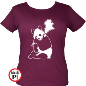 állat póló panda smoke női burgundi