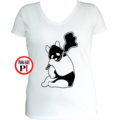 állat póló panda smoke női fehér