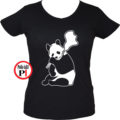 állat póló panda smoke női fekete