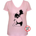 állat póló panda smoke női pink