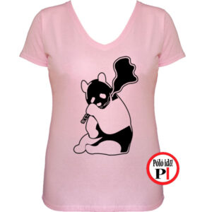 állat póló panda smoke női pink