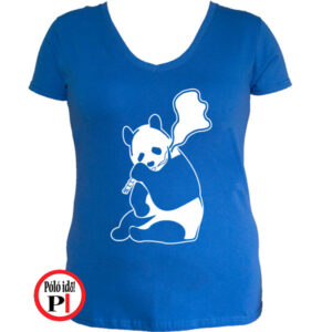 állat póló panda smoke női kék
