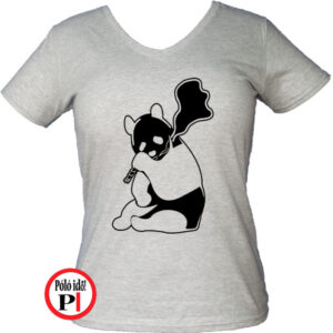 állat póló panda smoke női szürke