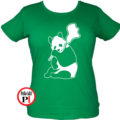 állat póló panda smoke női zöld