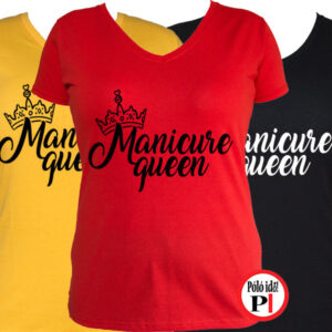 körmös póló manicure queen
