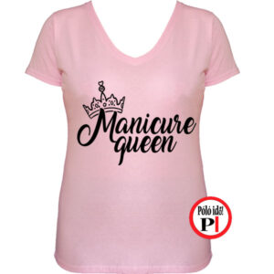 körmös póló manicure queen pink