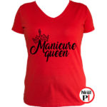 körmös póló manicure queen piros