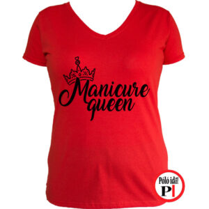körmös póló manicure queen piros