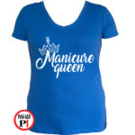 körmös póló manicure queen kék