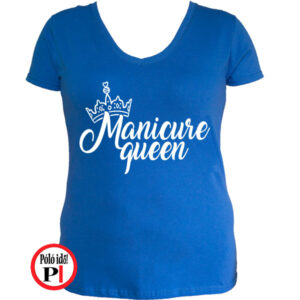 körmös póló manicure queen kék