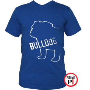 kutya póló bulldog kék