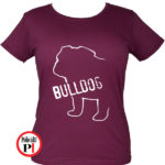 kutya póló bulldog női burgundi