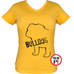 kutya póló bulldog női citrom