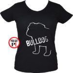 kutya póló bulldog női fekete