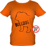 kutya póló bulldog női narancs