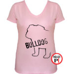 kutya póló bulldog női pink