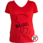 kutya póló bulldog női piros
