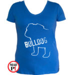 kutya póló bulldog női kék