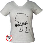 kutya póló bulldog női szürke