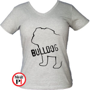 kutya póló bulldog női szürke