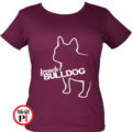 kutya póló french bulldog női burgundi