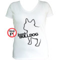 kutya póló french bulldog női fehér
