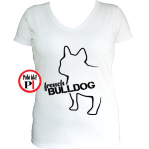 kutya póló french bulldog női fehér