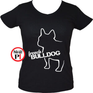 kutya póló french bulldog női fekete