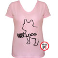kutya póló french bulldog női pink