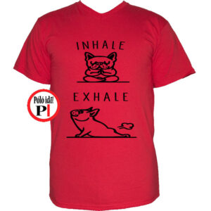 kutya póló inhale piros