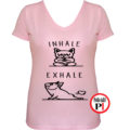 kutya póló inhale női pink